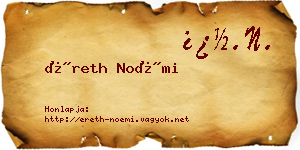 Éreth Noémi névjegykártya